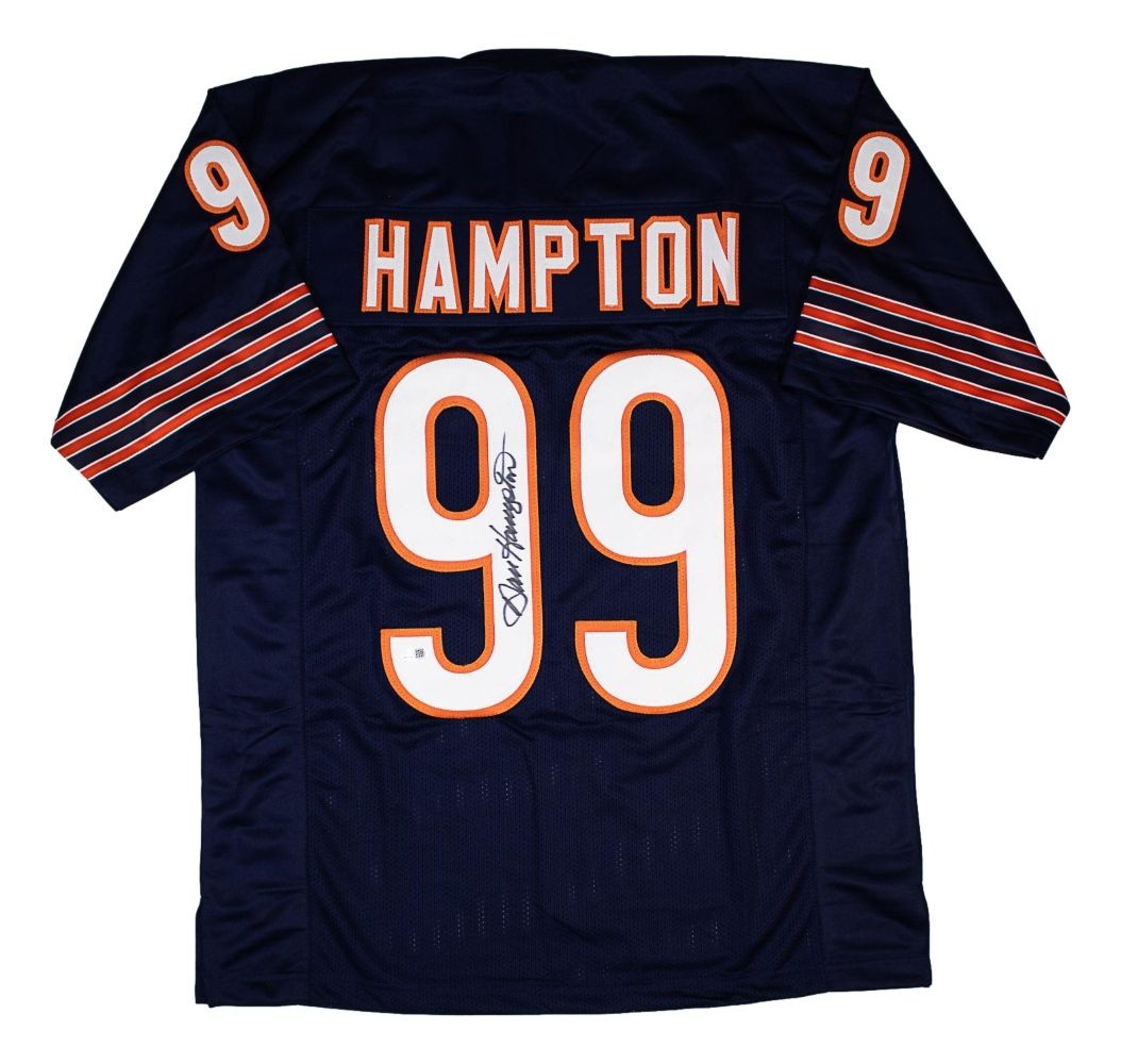 Dan Hampton Chicago Signed Navy Football Jersey JSA QR Hologram
