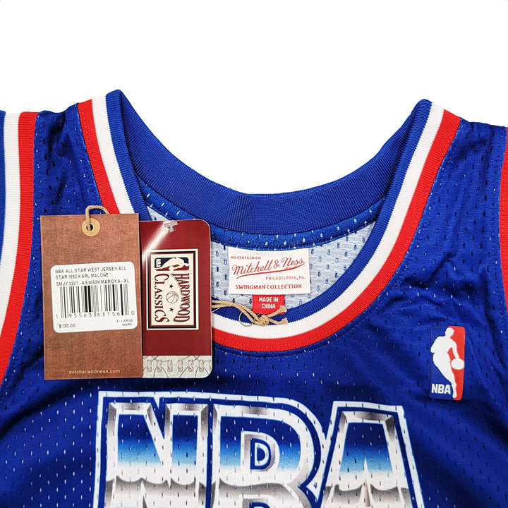 Jazz Karl Malone Auto Blue Authentic Mitchell Ness 1992 ASG Jersey Sz XL Beckett