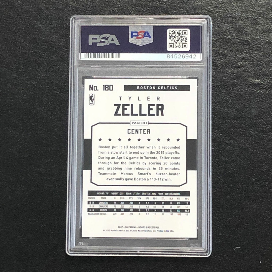 2015-16 NBA Hoops #180 Tyler Zeller Signed Card AUTO PSA/DNA Slabbed Celtics