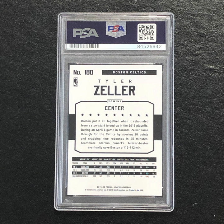 2015-16 NBA Hoops #180 Tyler Zeller Signed Card AUTO PSA/DNA Slabbed Celtics