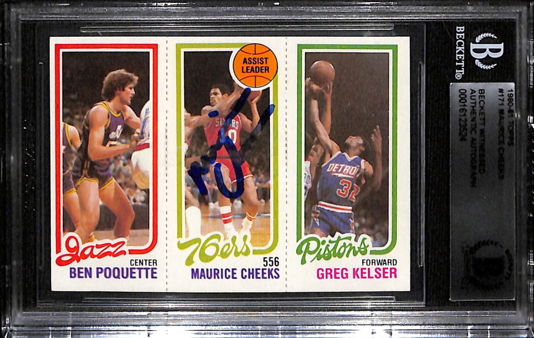 Maurice Cheeks Signed 1980 Topps #171 Trading Card Beckett 43882