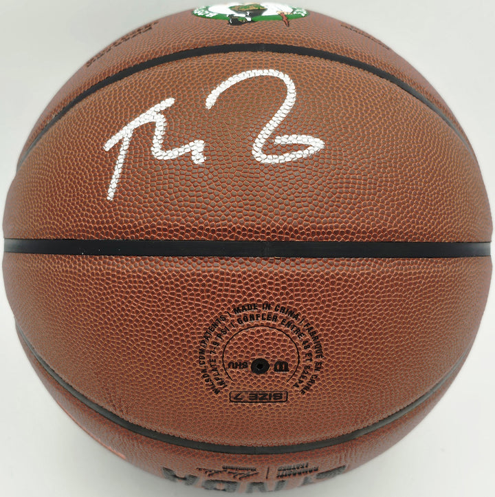 Kevin Garnett Signed Composite Leather Logo Basketball Celtics BAS Witness