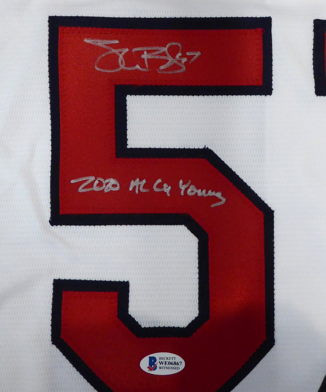 Cleveland Indians Shane Bieber Signed White Majestic Jersey Size XL Beckett