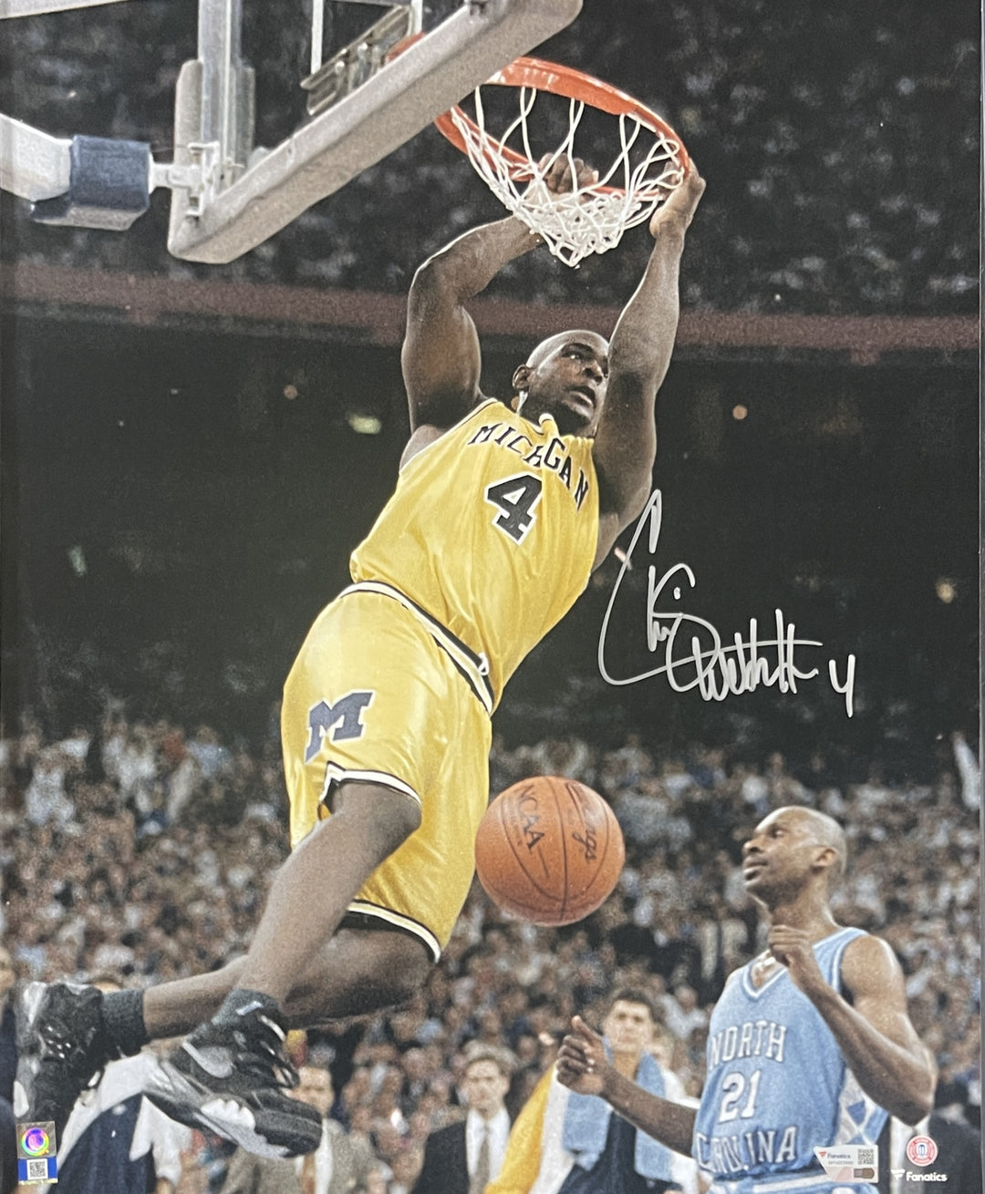Chris Webber Autographed Michigan Wolverines 16x20 Photo FAN 42771
