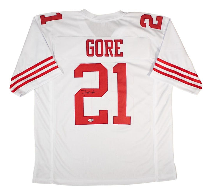 Frank Gore San Francisco Signed White Football Jersey JSA QR Hologram