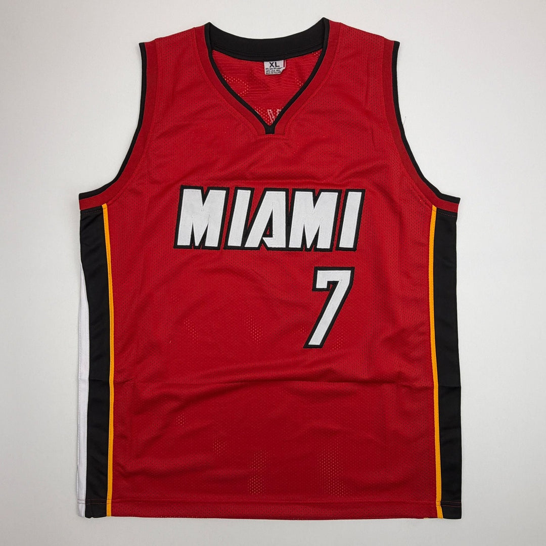 Autographed/Signed Giannis Antetokounmpo #7 Miami Heat Red Jersey JSA COA