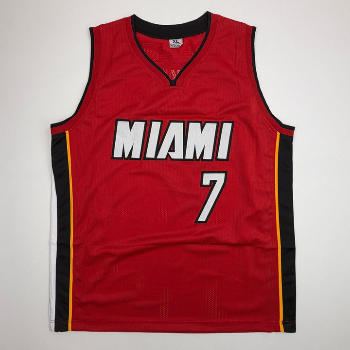 Autographed/Signed Giannis Antetokounmpo #7 Miami Heat Red Jersey JSA COA
