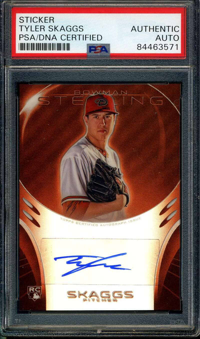 Tyler Skaggs PSA DNA Coa Signed 2013 Bowman Sterling Rookie Autograph