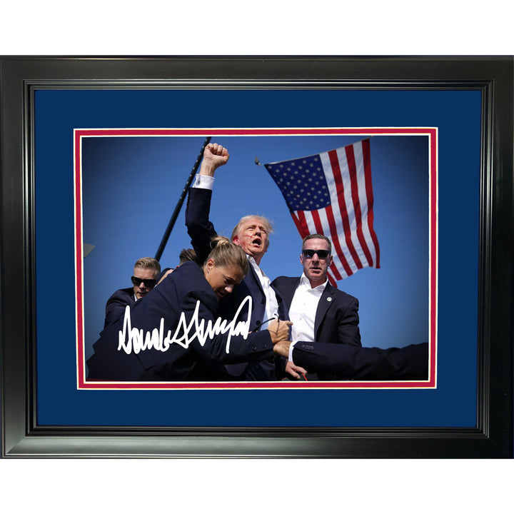 Framed Donald Trump Rally Assassination Attempt PA Facsimile Auto 11"x14" Photo