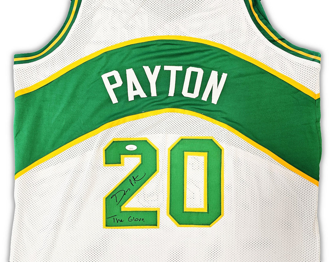 Seattle Supersonics Gary Payton Autographed Signed White Jersey "The Glove" JSA