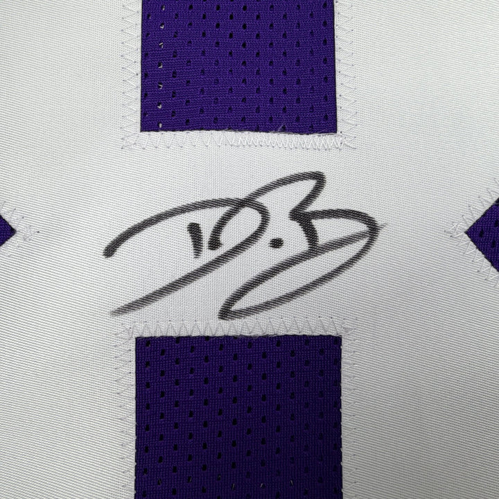 Autographed/Signed Dwayne Bowe LSU Purple College Jersey Beckett BAS COA