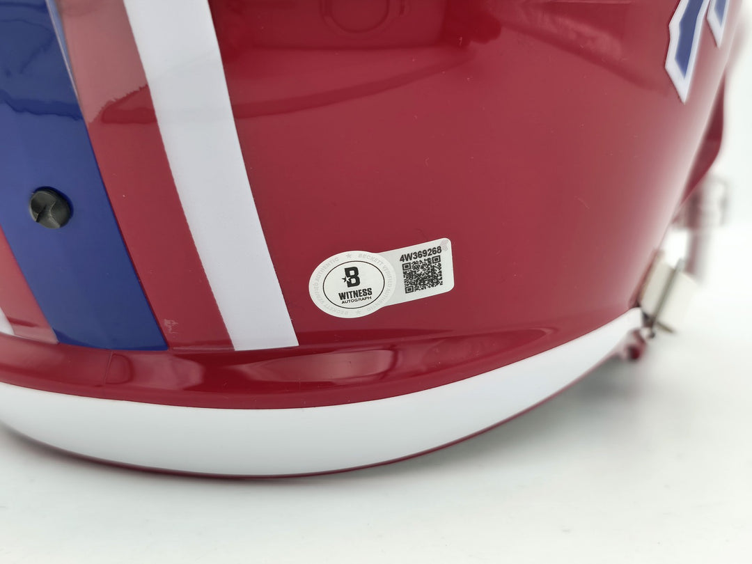 Jim Kelly, Thomas & Reed Auto Bills Red Full Size Replica Speed Helmet Beckett