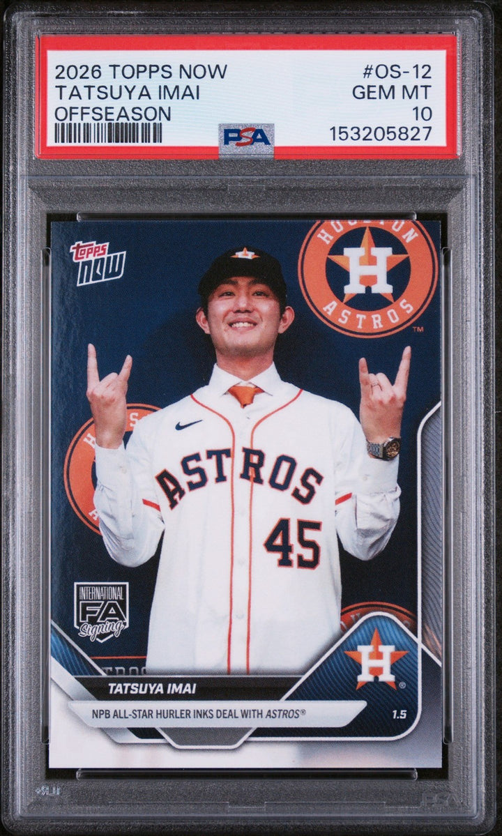 Graded 2026 Topps Now Tatsuya Imai #OS-12 Rookie RC Baseball Card PSA 10