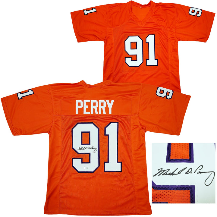 Clemson Tigers Michael Dean Perry Autographed Signed Orange Jersey Beckett
