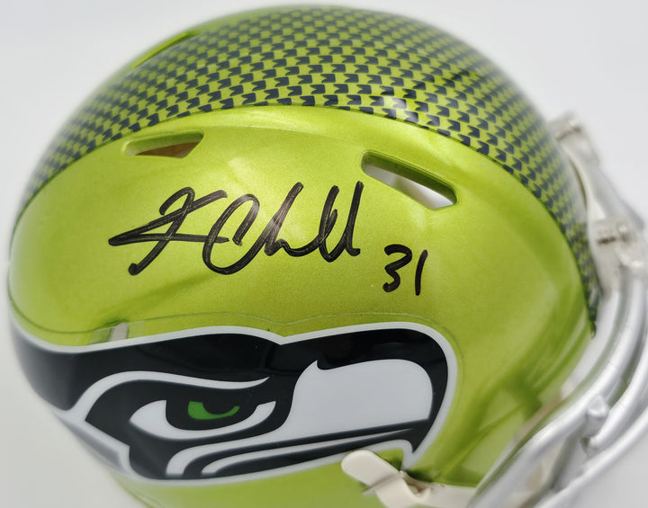 Kam Chancellor Signed Seahawks Flash Green Speed Mini Helmet Beckett Witness