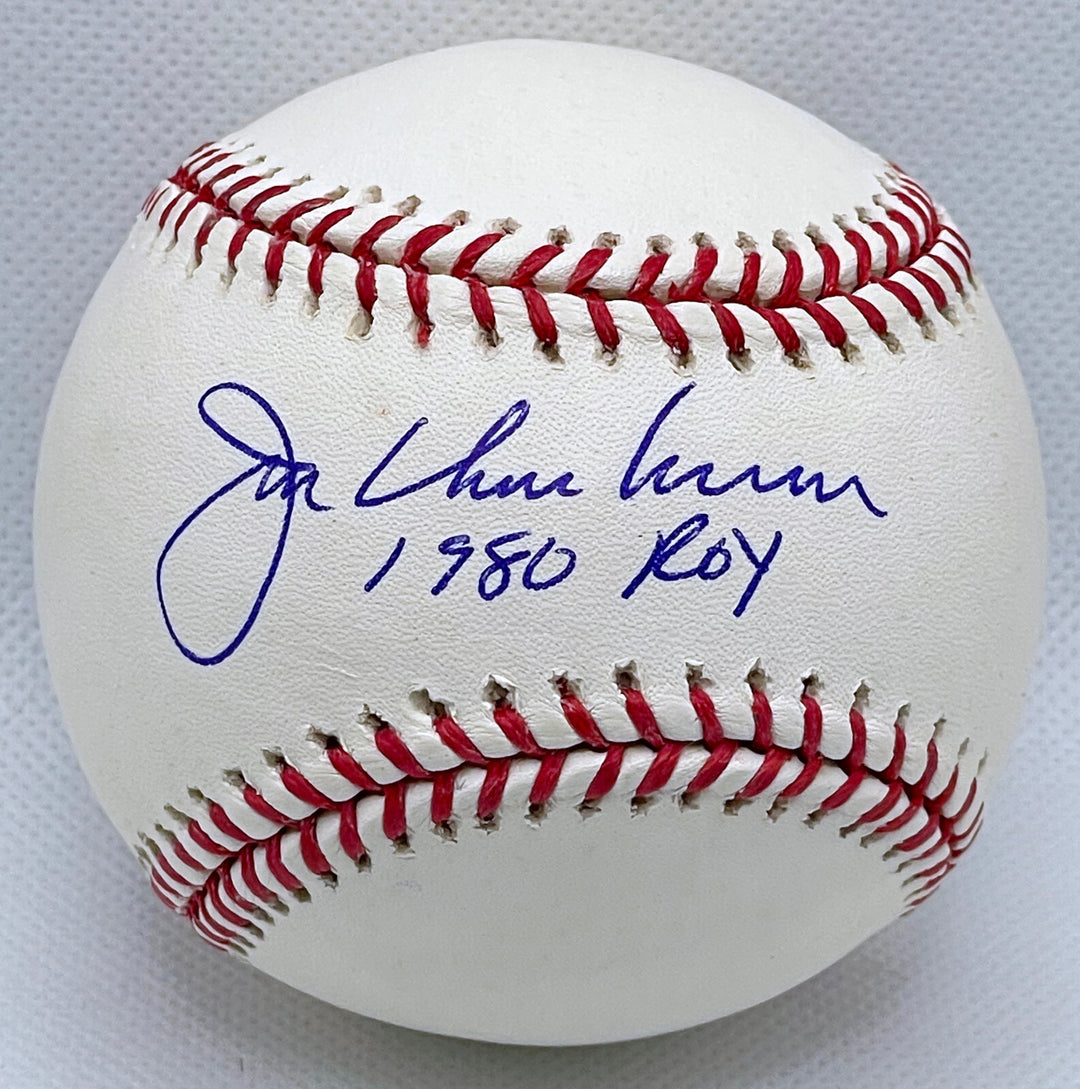 JOE CHARBONEAU SIGNED CLEVELAND INDIANS 1980 ROY RAWLINGS OFFICIAL MLB BASEBALL