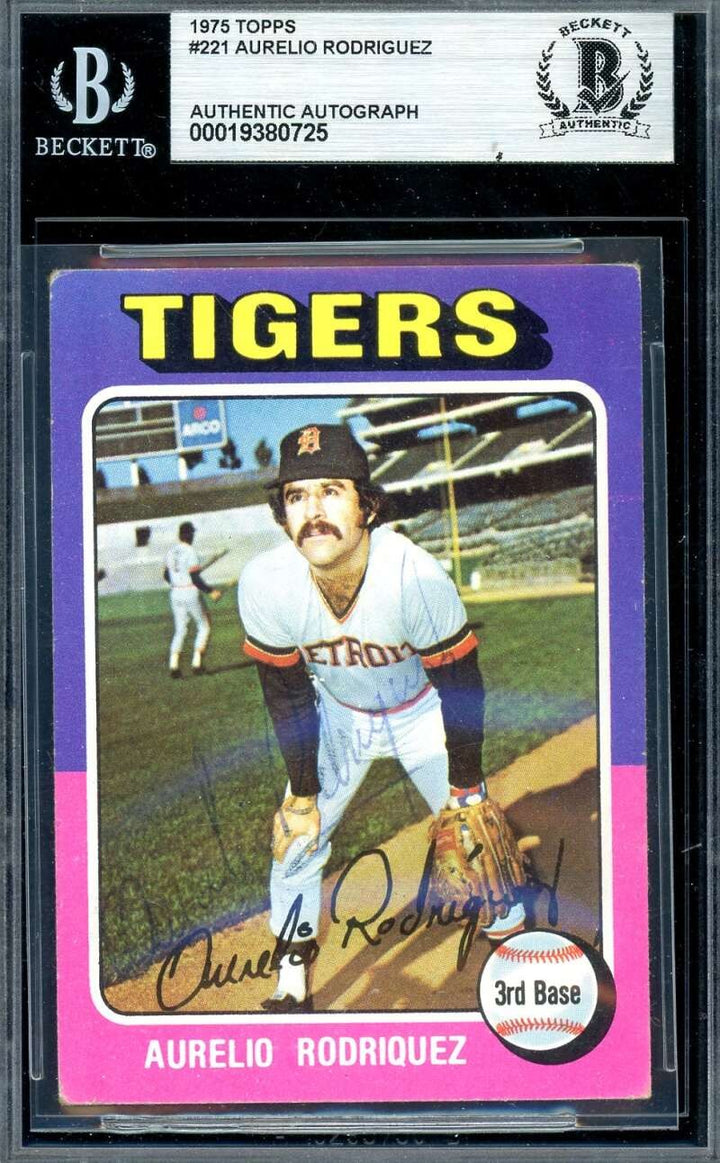 Aurelio Rodriguez Beckett BAS Vintage Signed 1975 Topps Autograph