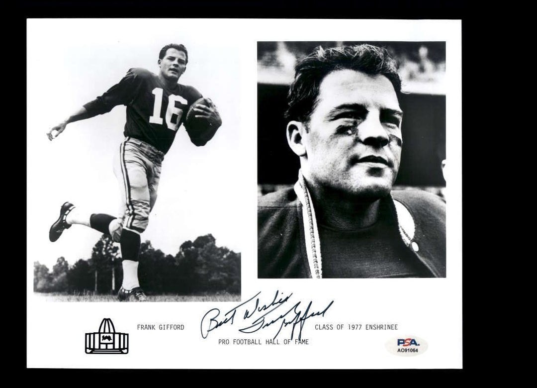 Frank Gifford PSA DNA Signed 8x10 Photo Autographed