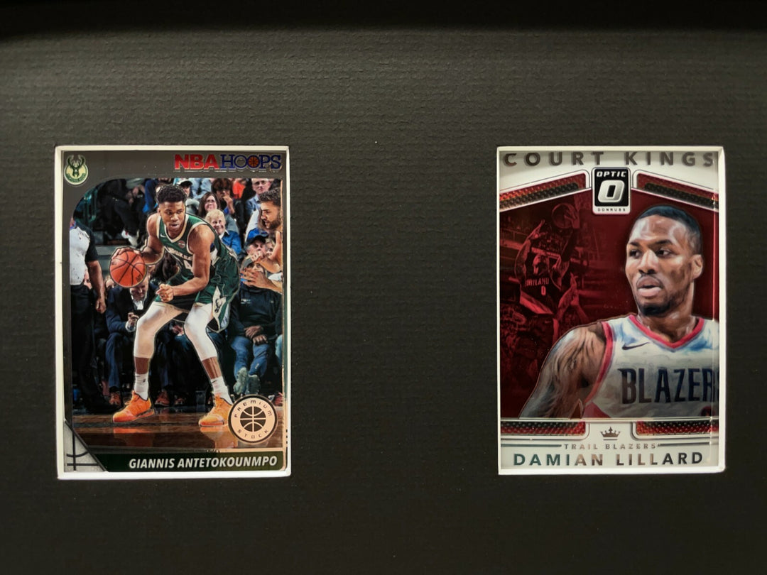 NBA Stars Framed 10 Basketball Card Collage Lot LeBron Luka Giannis Durant Curry