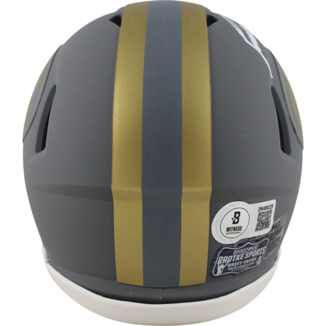 Brett Favre Autographed Green Bay Packers Slate Mini Helmet Beckett 49231