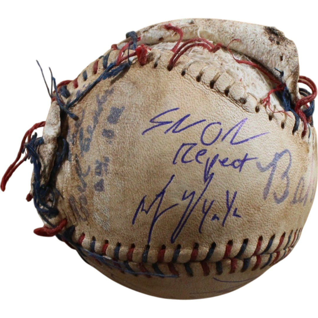 Cast Sandlot Autographed Ripped Custom Baseball Renna +7 Character Beckett 57168