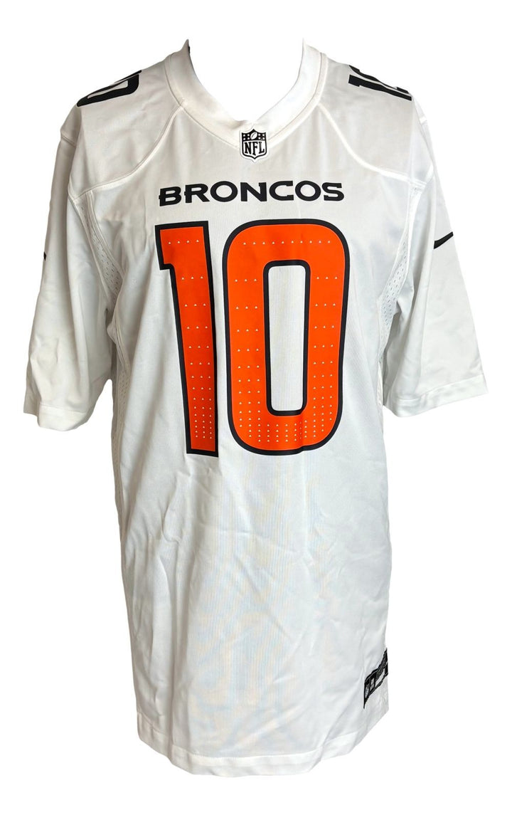 Bo Nix Signed Denver Broncos White Nike Game Replica Jersey BAS