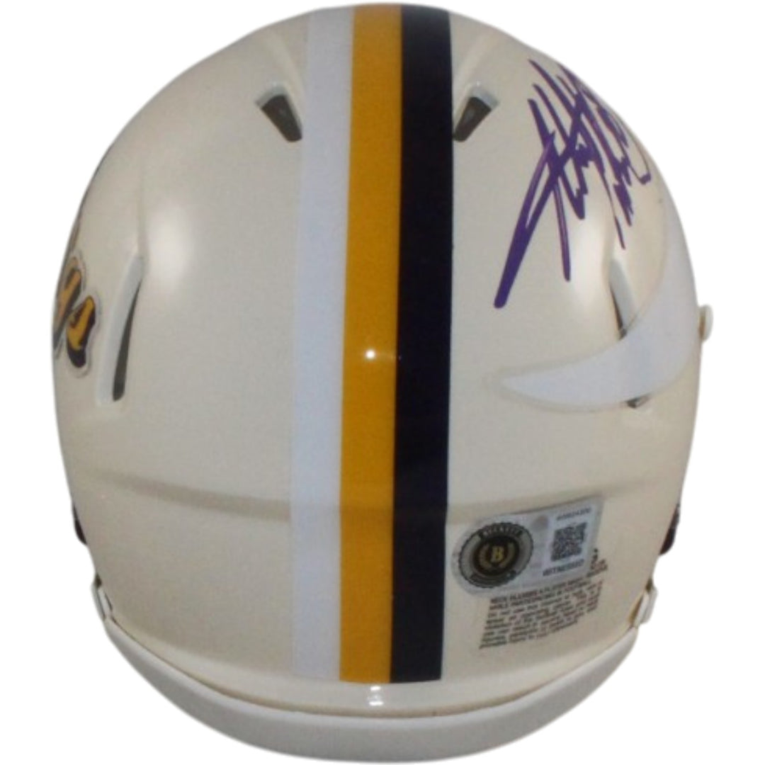 Adrian Perterson Signed Minnesota Vikings Retro Mini Helmet Beckett WIT 57542