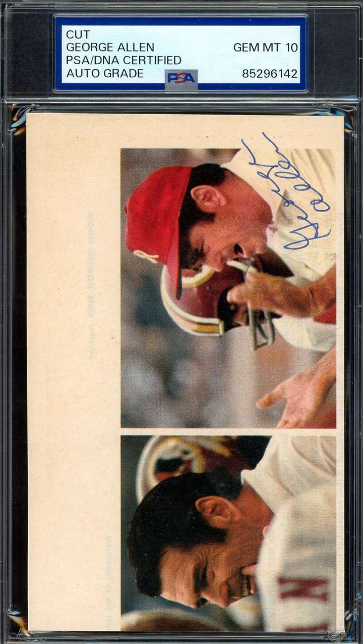 George Allen Gem Mint 10 PSA DNA Autograph 3x5 Photo Signed Redskins