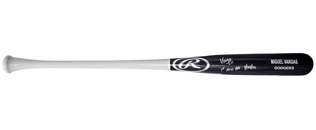 Miguel Vargas Auto Black Rawlings Game Model Bat Dodgers 1st MLB HR BAS