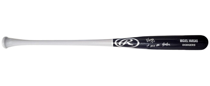 Miguel Vargas Auto Black Rawlings Game Model Bat Dodgers 1st MLB HR BAS