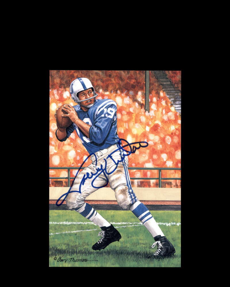 Johnny Unitas JSA Coa Signed HOF Goal Line Art Card GLAC Autograph