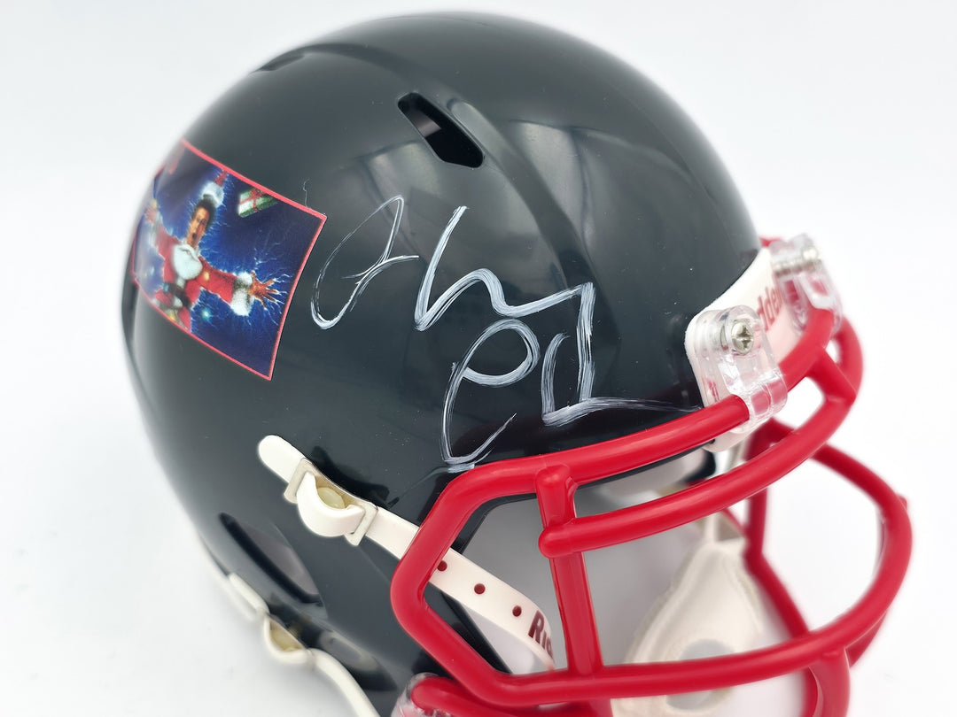 Chevy Chase Signed Christmas Vacation Black Speed Mini Helmet Beckett #AD34316