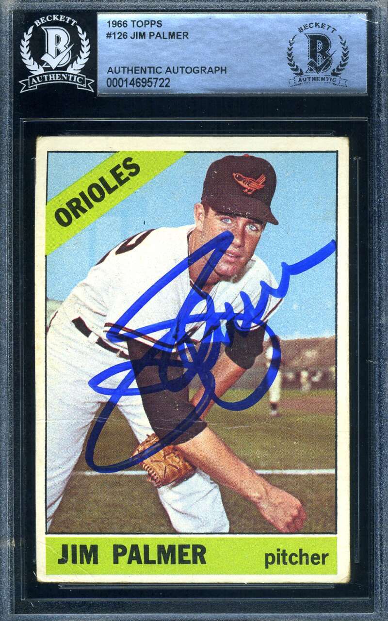 Jim Palmer Beckett Signed 1966 Topps Rookie Autograph