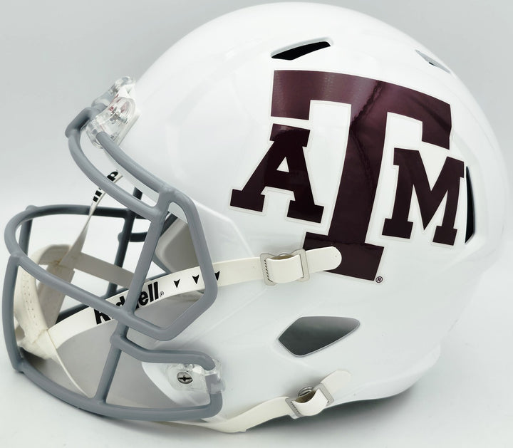 Johnny Manziel Auto Texas A&M Aggies White Full Size Speed Replica Helmet 12 HT