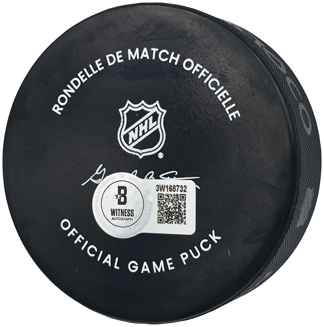 Jonathan Toews Signed Official Winnipeg Jets Logo Hockey Game Puck Beckett Wit