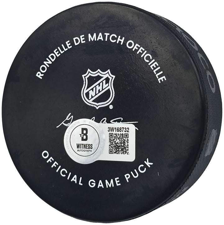 Jonathan Toews Signed Official Winnipeg Jets Logo Hockey Game Puck Beckett Wit