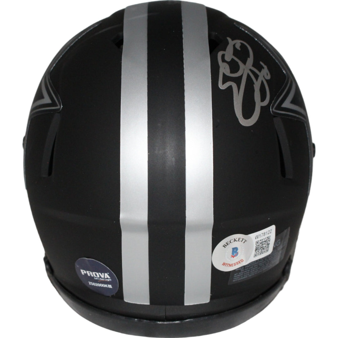 Emmitt Smith Signed Dallas Cowboys Eclipse Mini Helmet Beckett 39812