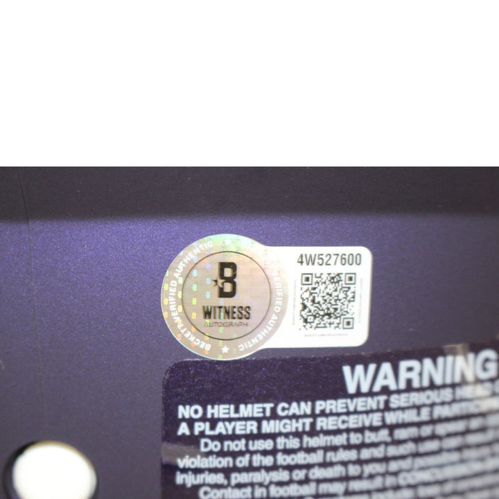 Ray Lewis Autographed Baltimore Ravens Pro 24 Alt Helmet Beckett Witness 56163