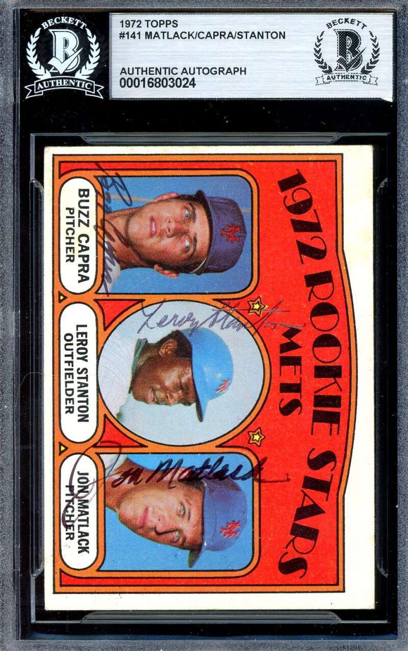 Capra Stanton Matlack Beckett BAS Signed 1972 Topps Rookie Autograph
