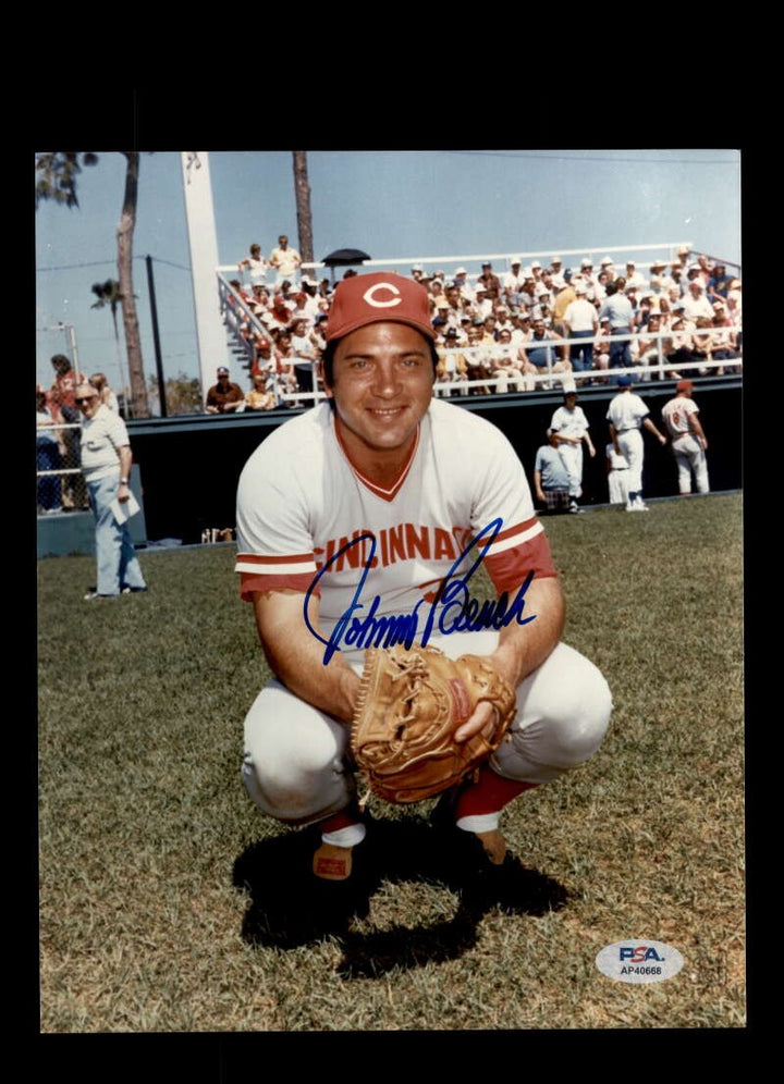 Johnny Bench PSA DNA Autographed 8x10 Photo Signed Reds