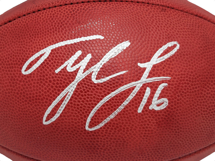 Tyler Lockett Auto Official NFL Leather Colored Shield Football Seahawks