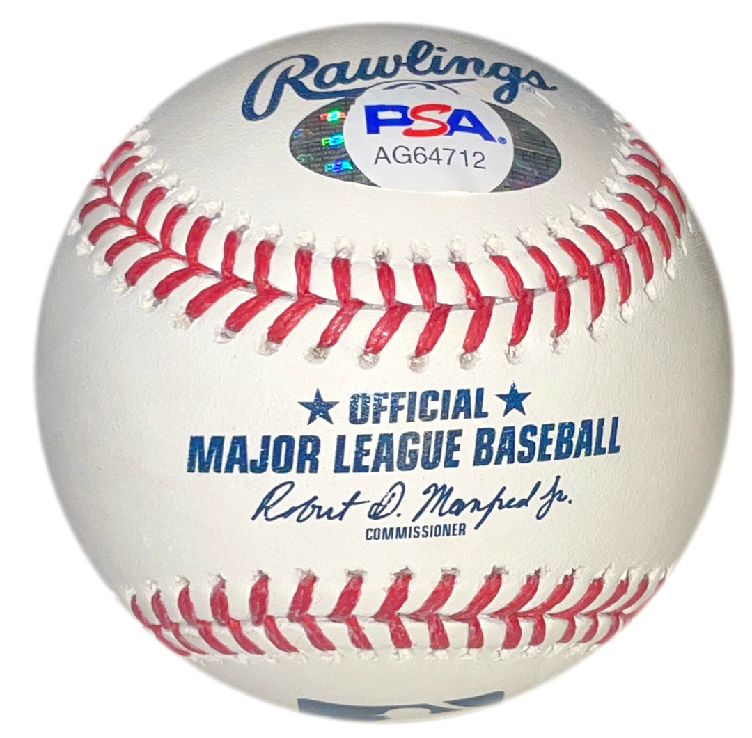 AUSTIN ALLEN AUTOGRAPHED OML RAWLINGS BASEBALL w/PSA-DNA COA OAKLAND A's CATCHER