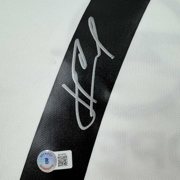 Autographed/Signed Andriy Shevchenko AC Milan White Futbol Jersey BAS COA