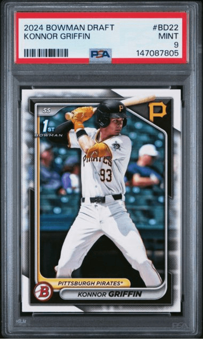 Graded 2024 Topps Bowman Draft Konnor Griffin #BD22 RC Baseball Card PSA 9
