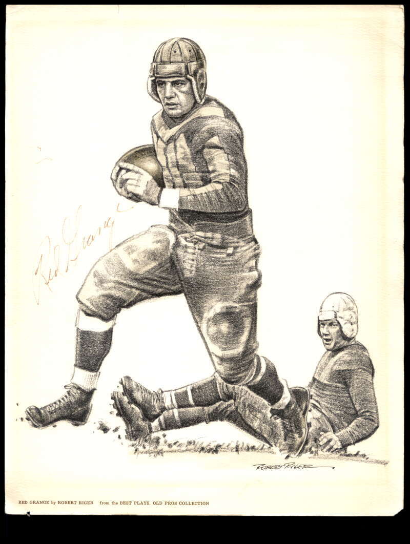 Red Grange PSA DNA Signed  9x11 Photo Autograph