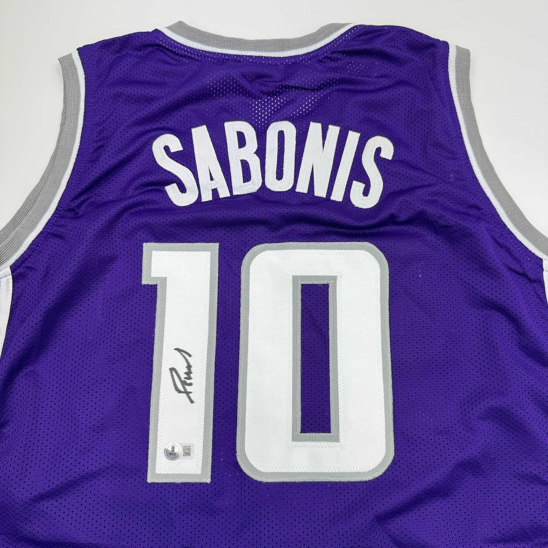 Autographed/Signed Domantas Sabonis Sacramento Purple Jersey BAS COA