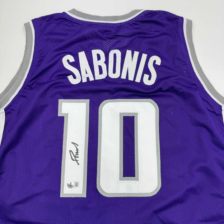 Autographed/Signed Domantas Sabonis Sacramento Purple Jersey BAS COA