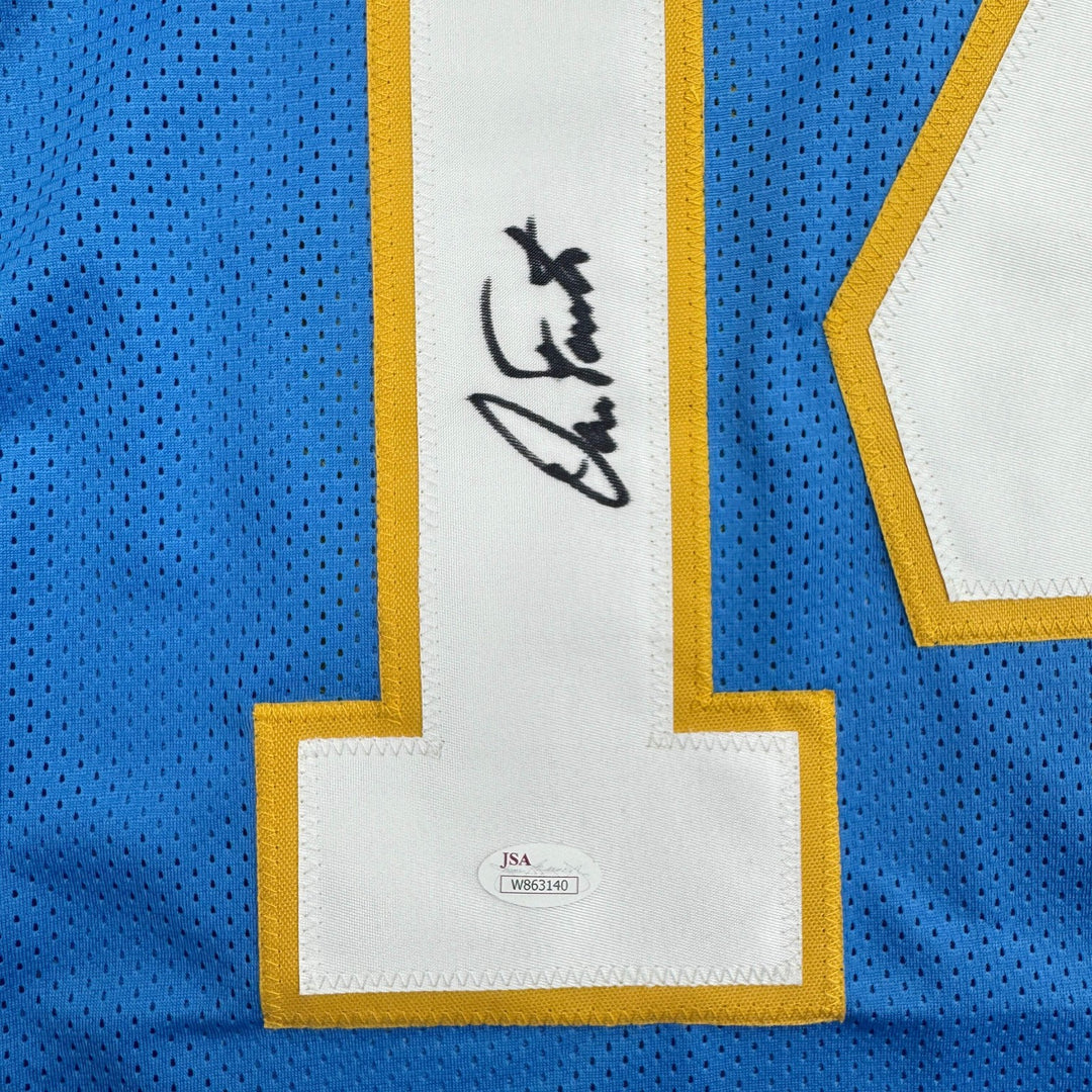 Autographed/Signed Dan Fouts San Diego Blue Football Jersey PSA/DNA COA