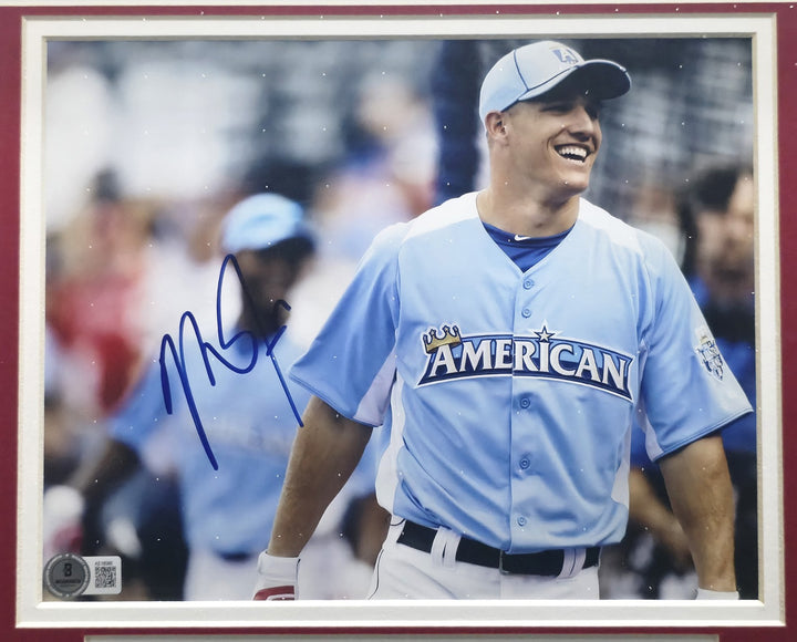 Mike Trout Signed Framed 8x10 Photo California Angels Beckett QR #BS36860