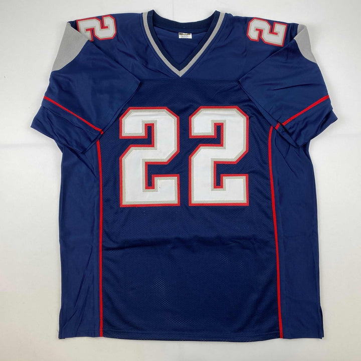 Autographed/Signed Asante Samuel Sr. New England Blue Jersey JSA COA